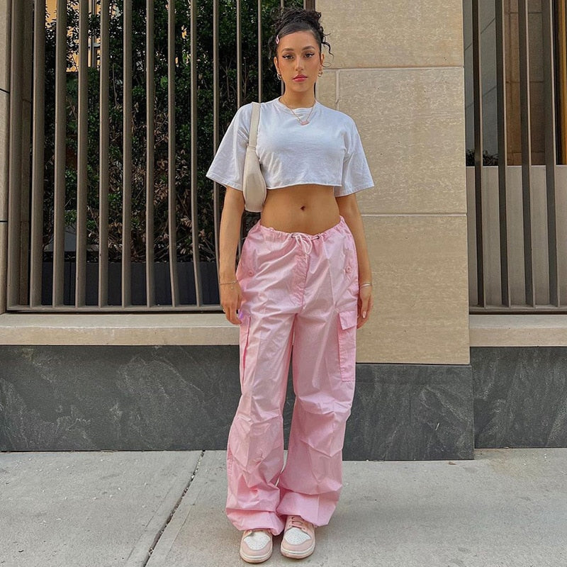 parachute pants calça pink