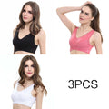 Sutiã de renda cruzada / Efeito Push Up / 3pcs